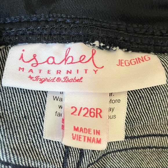 Isabel Maternity Jegging by Ingrid & Isabel Size 2/26 Black Panel Dark Blue Pant - Picture 3 of 10